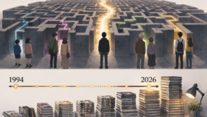 夜の都市の交差点を背景に使い込まれた黒い手帳を見つめる完全オリジナルの若い刑事を描いた現代日本アニメ調の切ない場面